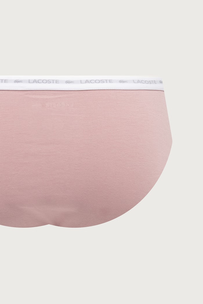 Figi briefs damskie bawełniane z elastanem 3-pack Lacoste czarny 8F1338