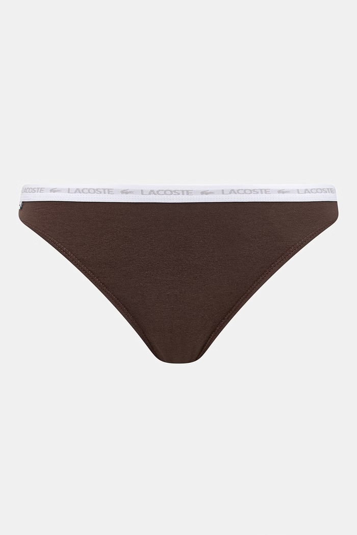 Lacoste στρινγκ γυναικεία βαμβακερά με ελαστάν 3-pack λευκό 8F1341