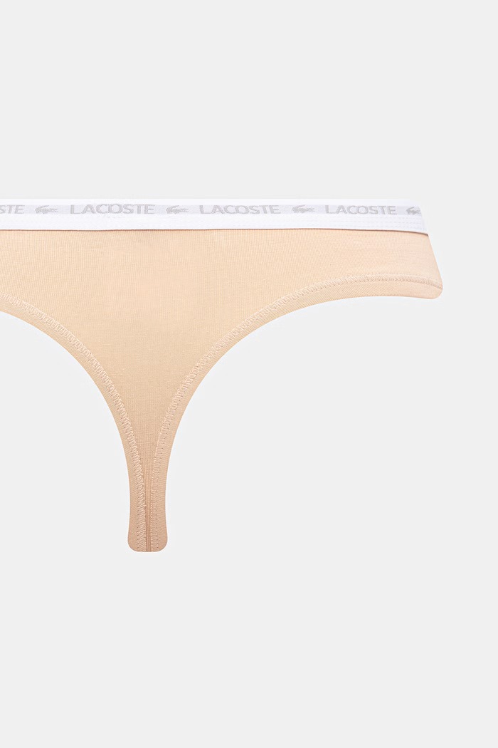 Lacoste στρινγκ γυναικεία βαμβακερά με ελαστάν 3-pack 8F1341 λευκό