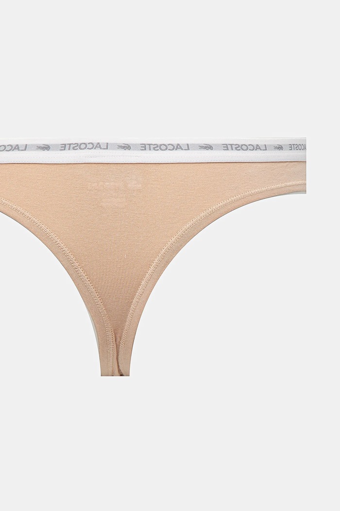 Lacoste στρινγκ γυναικεία βαμβακερά με ελαστάν 3-pack 8F1341 λευκό