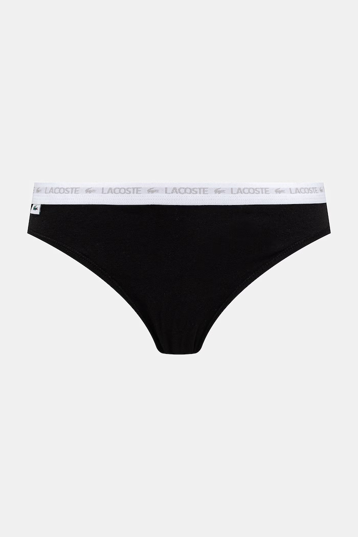 Lacoste stringi damskie bawełniane z elastanem 3-pack 8F1341 czarny SS26