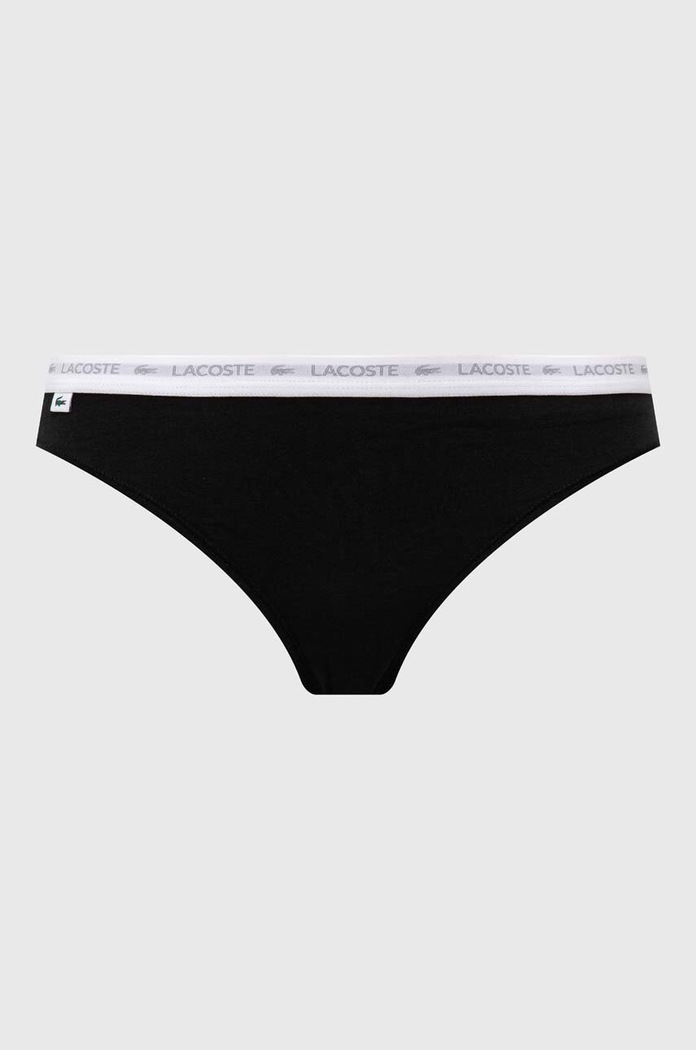 Lacoste στρινγκ γυναικεία βαμβακερά με ελαστάν 3-pack 8F1341 μαύρο SS26