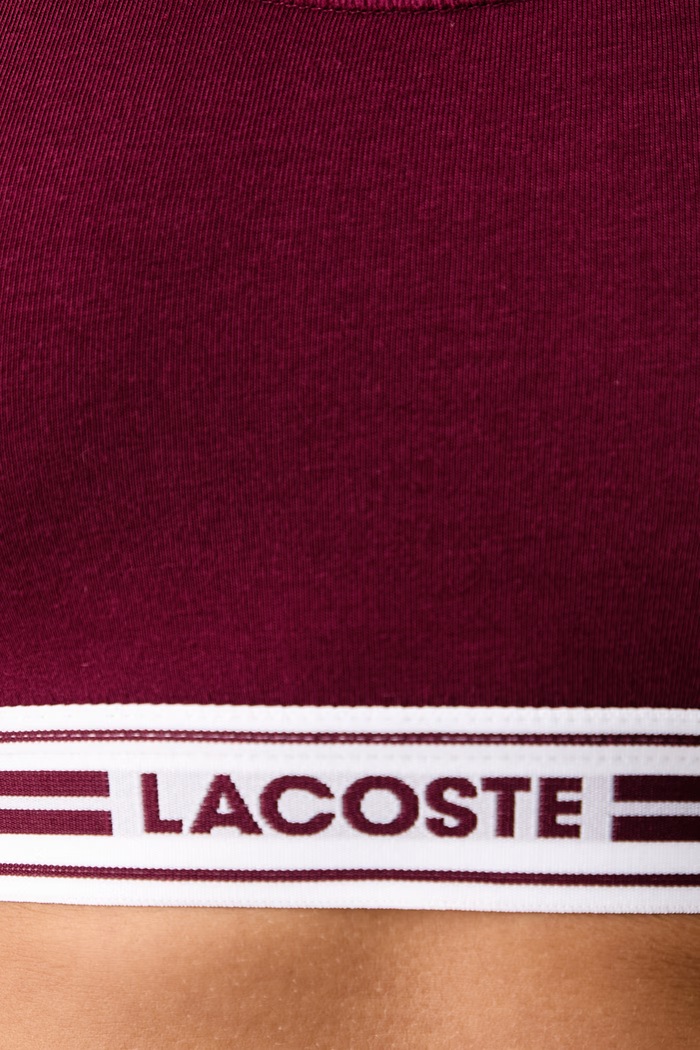Odzież Lacoste Biustonosz bawełniany z elastanem IF8179 bordowy