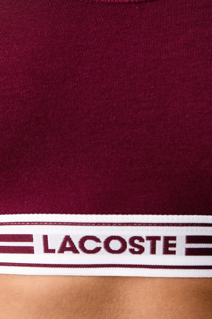 Odzież Lacoste Biustonosz bawełniany z elastanem IF8179 bordowy