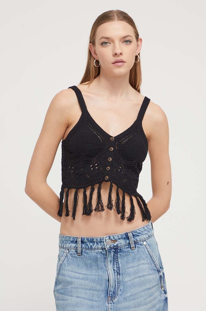 Desigual top da mare in cotone nero 24SWMF01