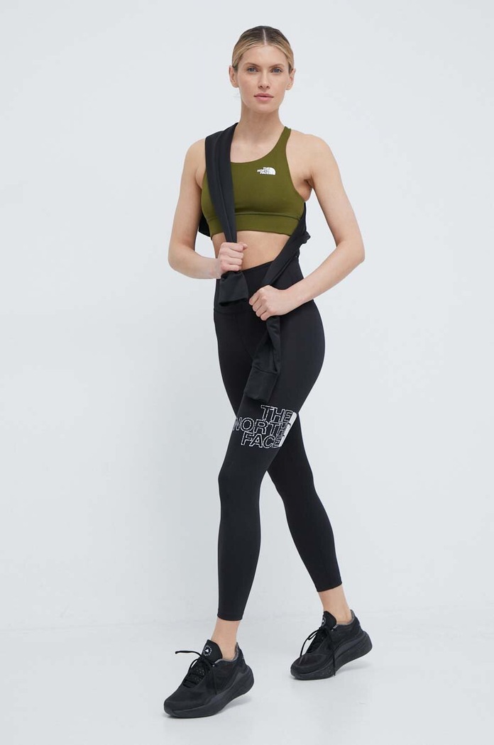 The North Face Biustonosz sportowy dwustronny Flex NF0A886QWI91 zielony SS24