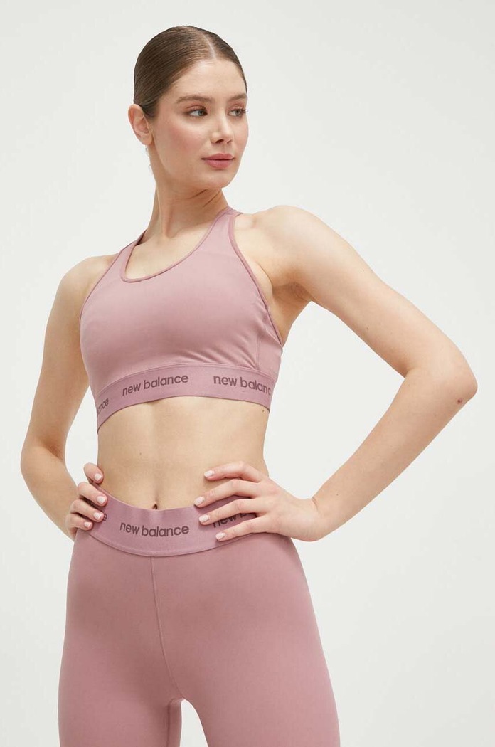 New Balance sutien sport Sleek usor rigidizat roz WB41048RSE