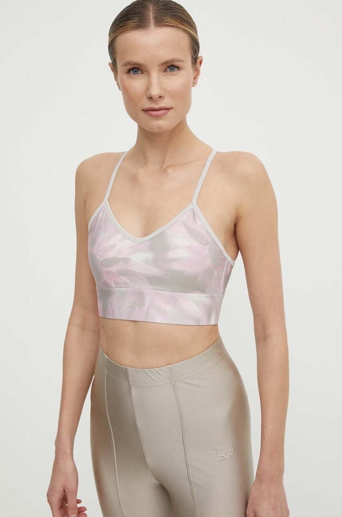 Športová podprsenka Reebok Identity Training bez kostíc ružová 100076296