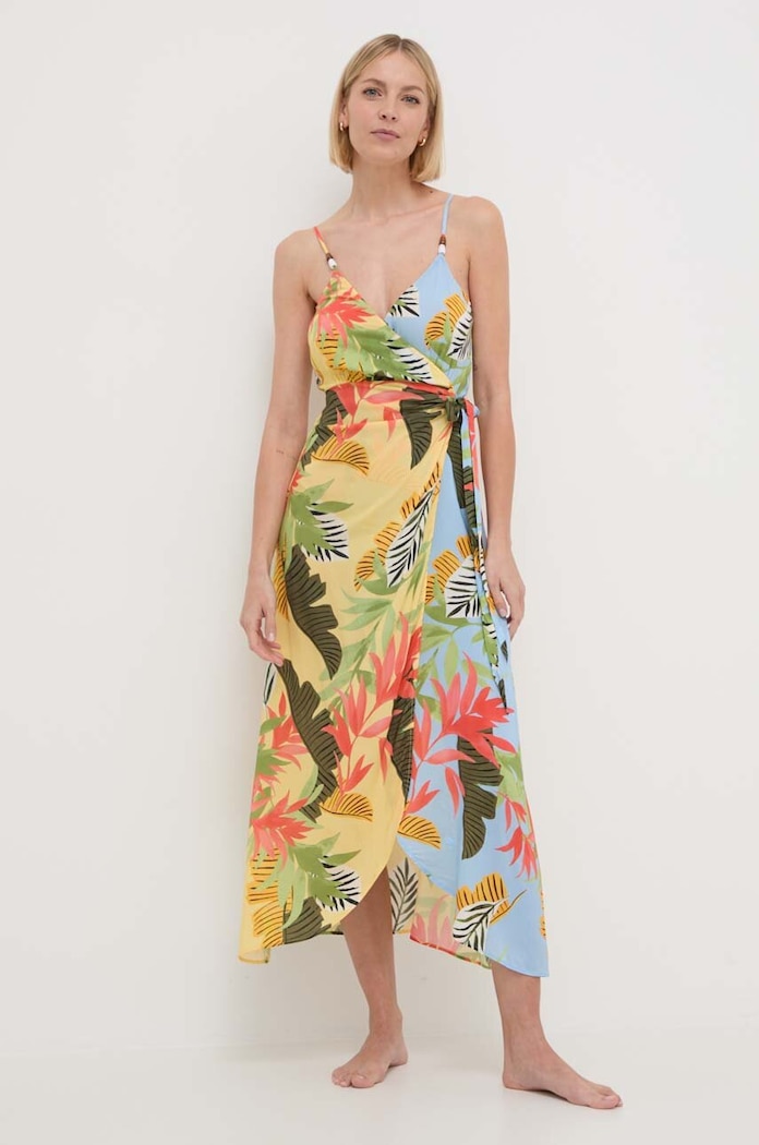 Φόρεμα παραλίας Desigual TROPICAL LEAVE 24SWMW13 πολύχρωμο SS24