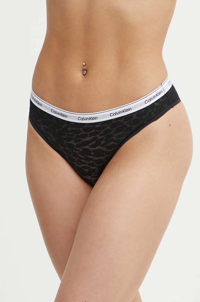Brazílske nohavičky Calvin Klein Underwear tangá čierna 000QD5233E
