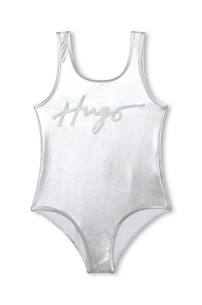 Jednodielne detské plavky HUGO G00093.156.162 sivá SS24