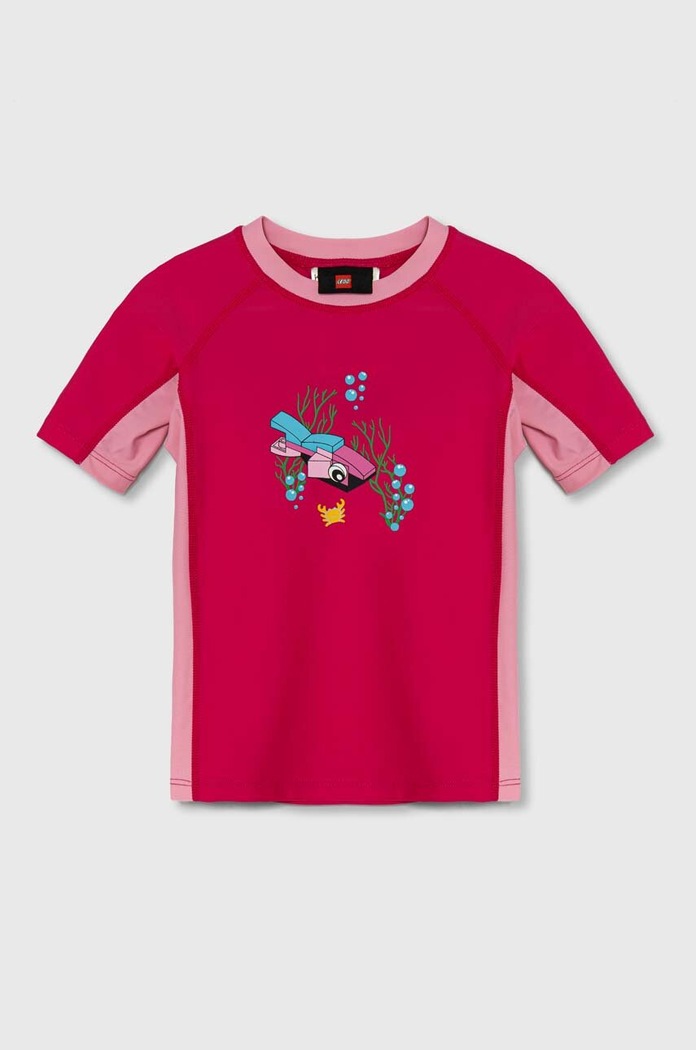 Lego t-shirt kąpielowy dziecięcy wzorzyste różowy 12011224.G