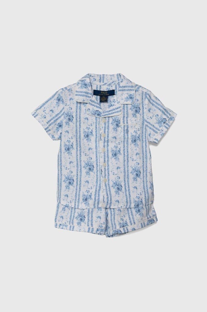 Polo Ralph Lauren gyerek pamut pizsama együttes kék 3P0145