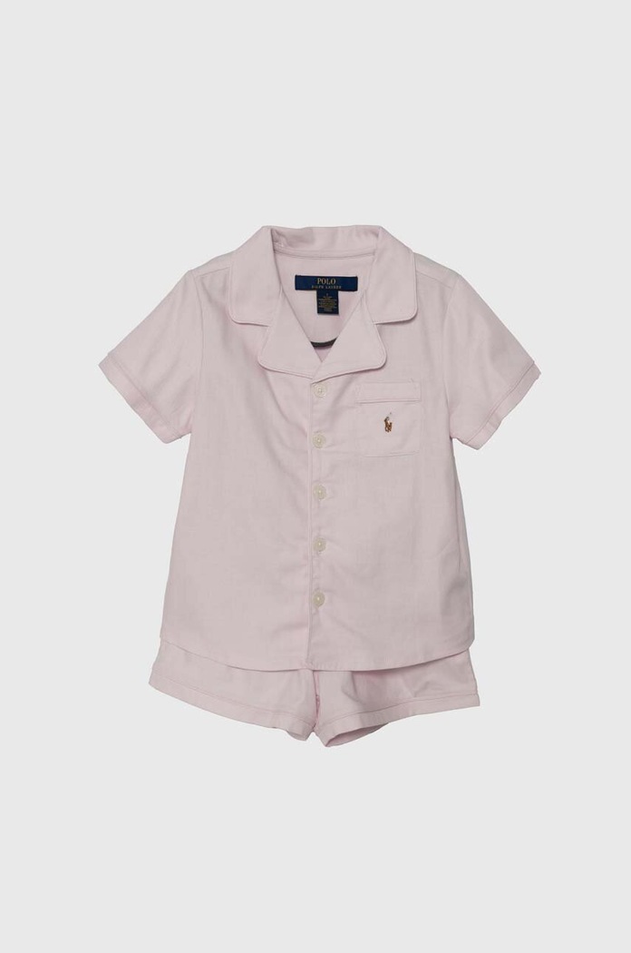 Polo Ralph Lauren piżama bawełniana dziecięca komplet różowy 4P0145