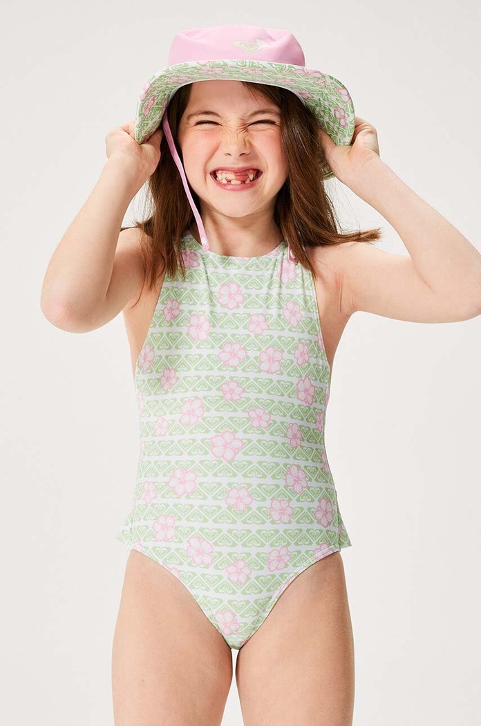 Roxy costum de baie dintr-o bucată pentru copii HIBILINENE moale verde ERLX103106