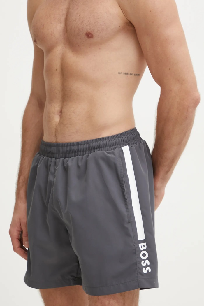 BOSS szorty kąpielowe 50508798 szary SS25