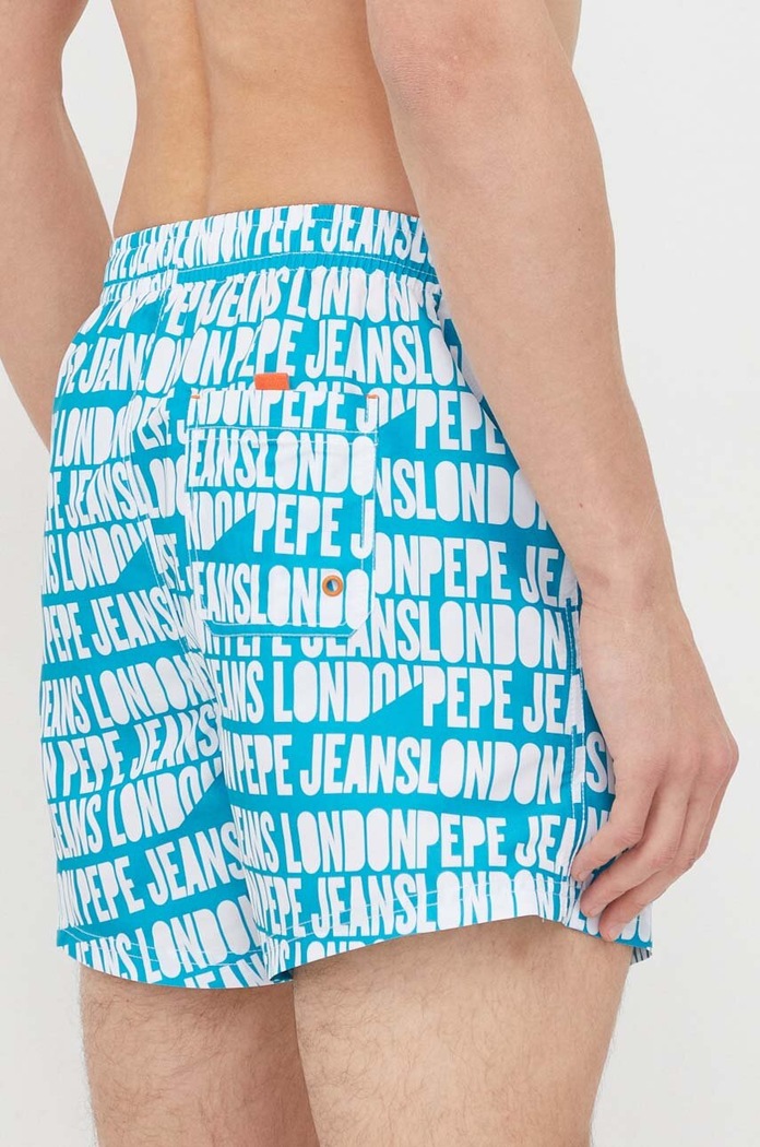 Odzież Pepe Jeans szorty kąpielowe AO LOGO SWIMSHORT PMB10384 niebieski