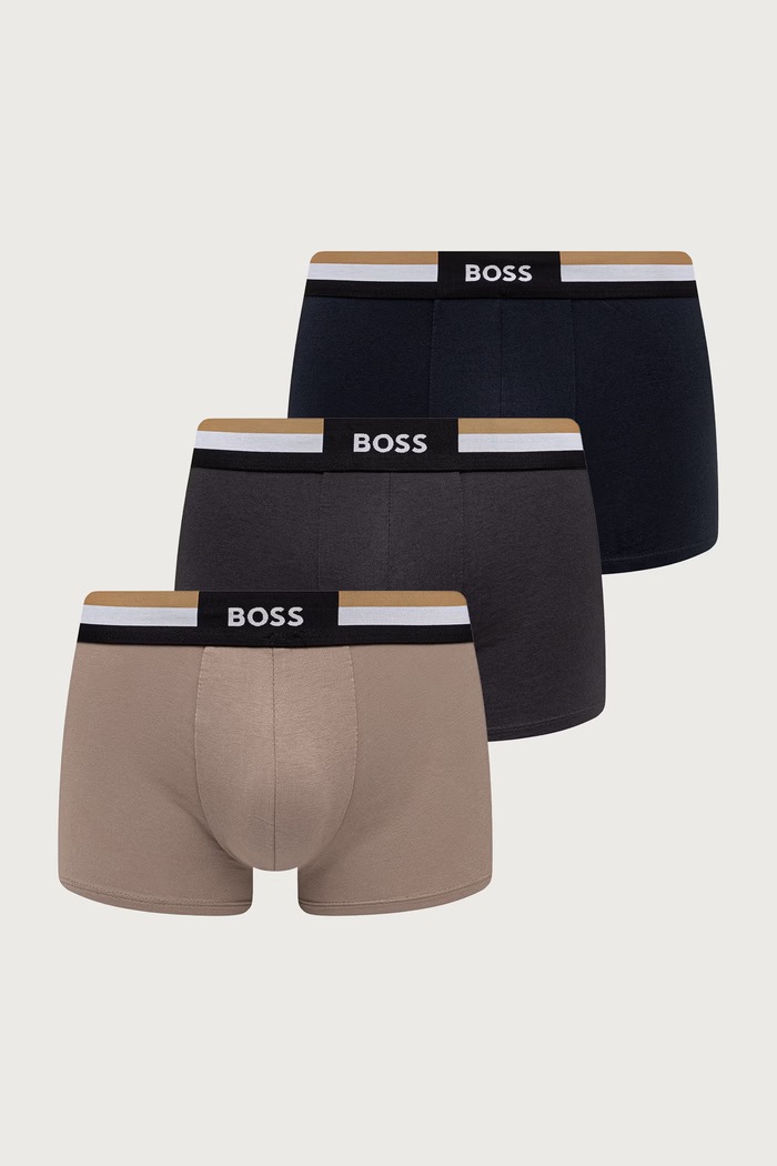BOSS Bokserki męskie z bawełną Trunk 3P Motion 3-pack czarny 50516542