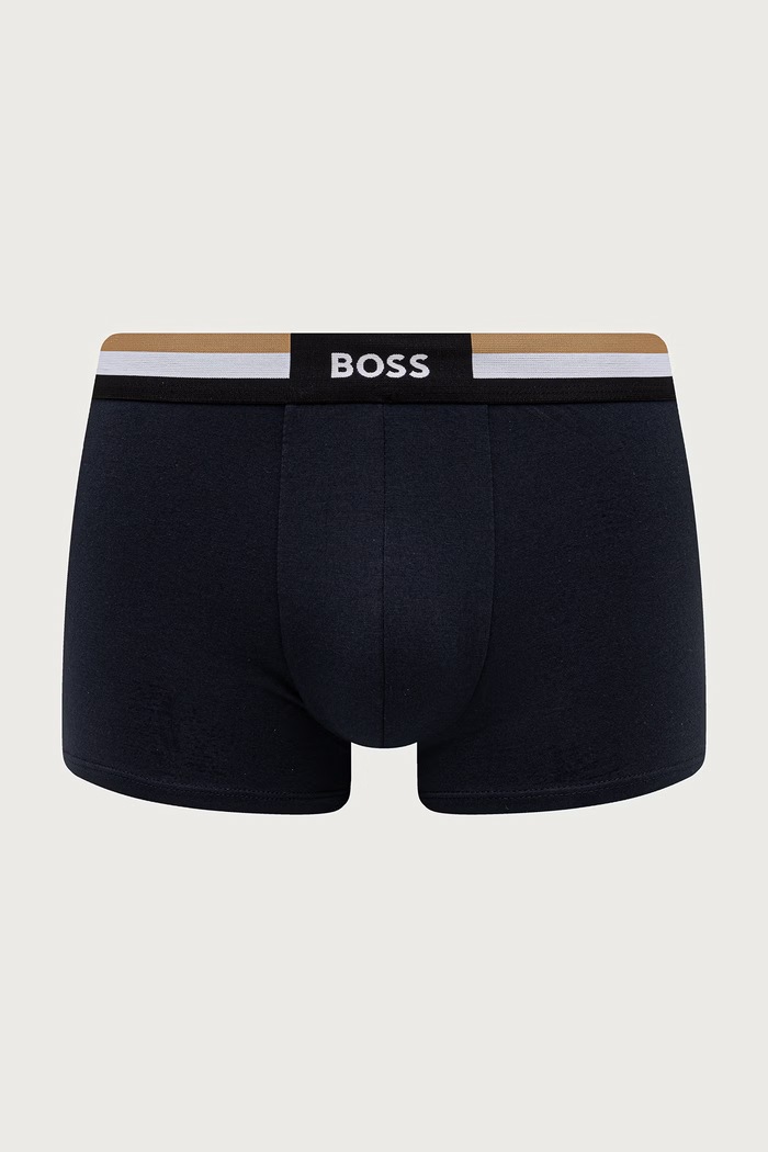 Boxeri pentru bărbați cu bumbac Trunk 3P Motion pachet de 3 BOSS 50516542 negru