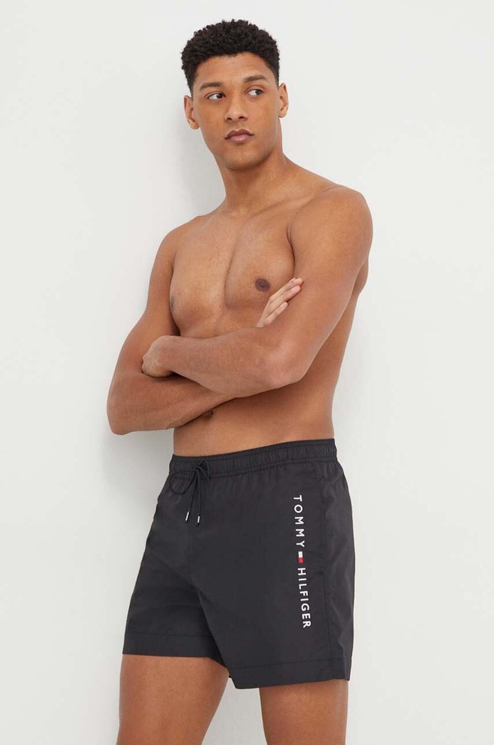 Plavkové šortky Tommy Hilfiger Planet friendly černá UM0UM03258