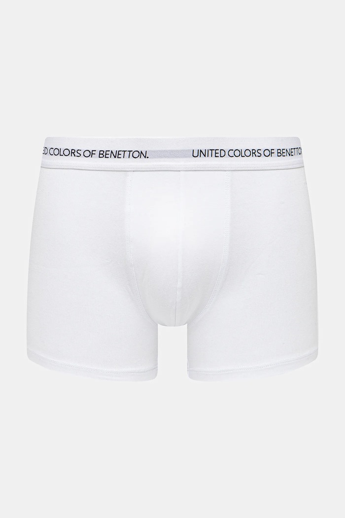 United Colors of Benetton Μποξεράκι ανδρικό βαμβακερό με ελαστάν εφαρμοστό σορτς μπόξερ λευκό 3OP82X00O