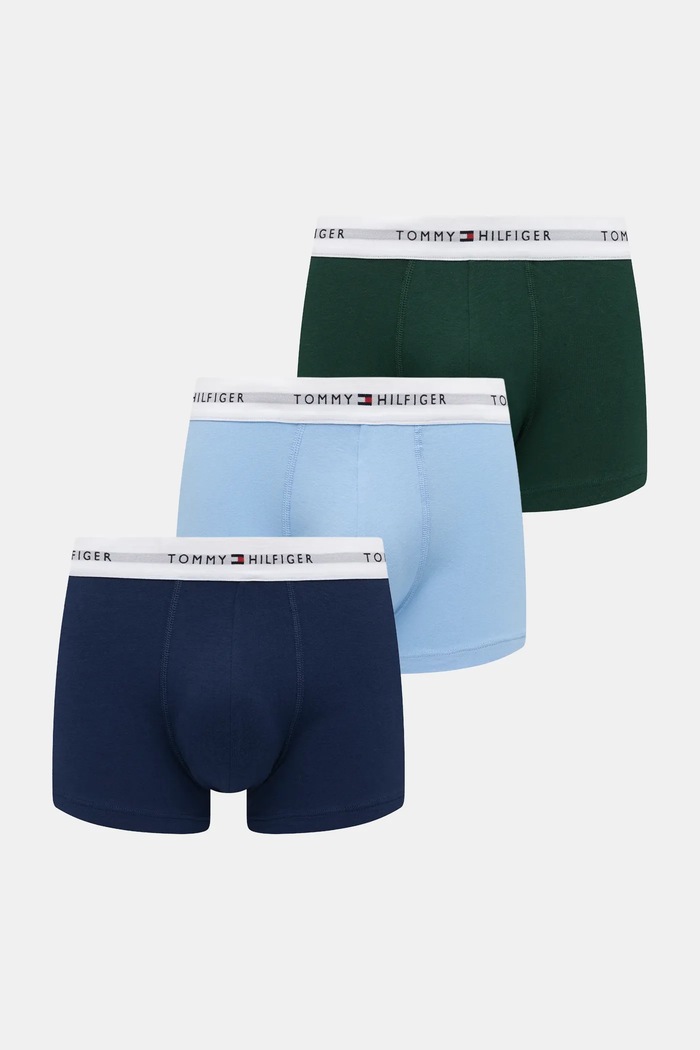 Boxerky Tommy Hilfiger 3-pak pletenina modrá UM0UM02761