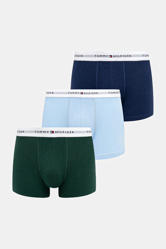 Boxerky Tommy Hilfiger 3-pak potlač modrá UM0UM02941