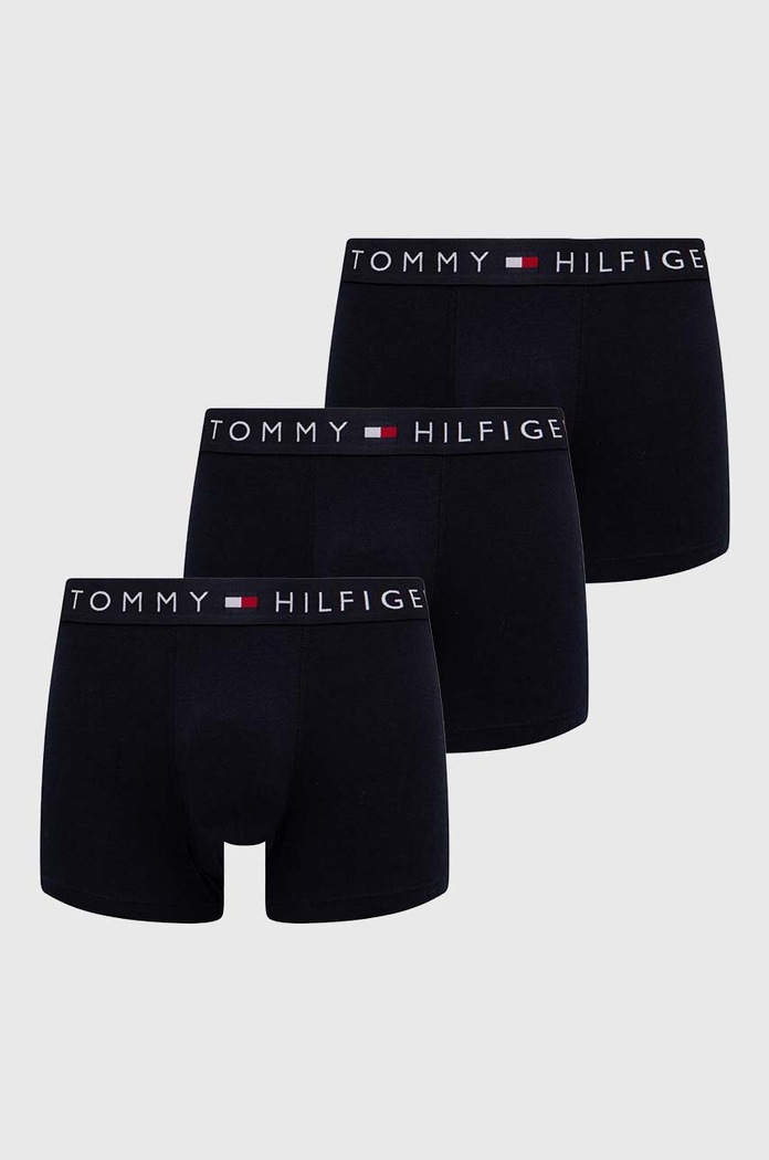 Boxerky Tommy Hilfiger 3-pak pletenina tmavomodrá UM0UM03180