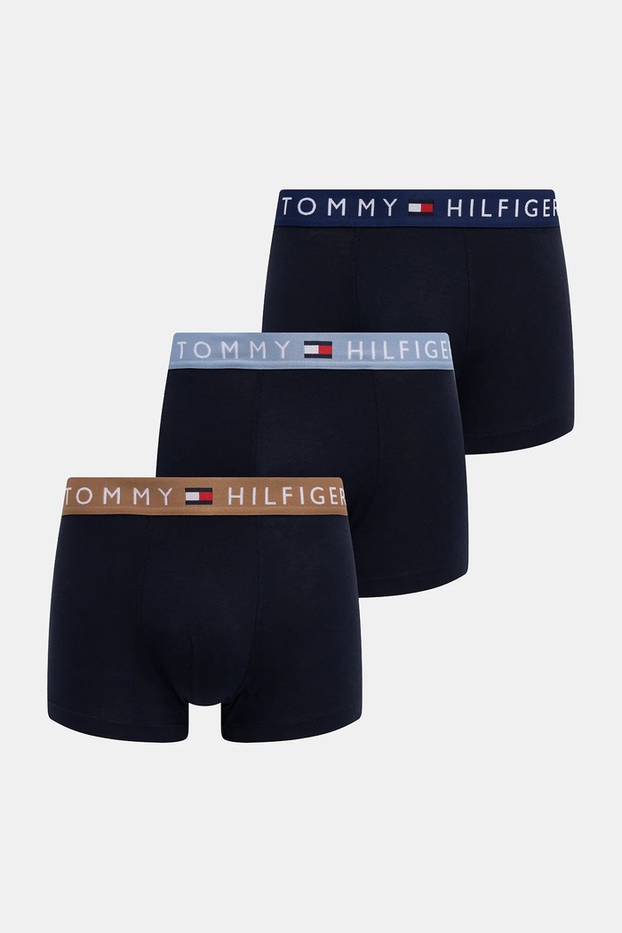 Boxerky Tommy Hilfiger 3-pak melanž modrá UM0UM03181