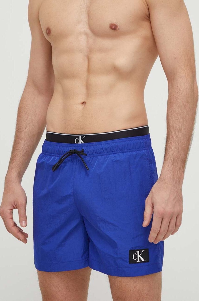 Plavkové šortky Calvin Klein Planet friendly námořnická modř KM0KM00981