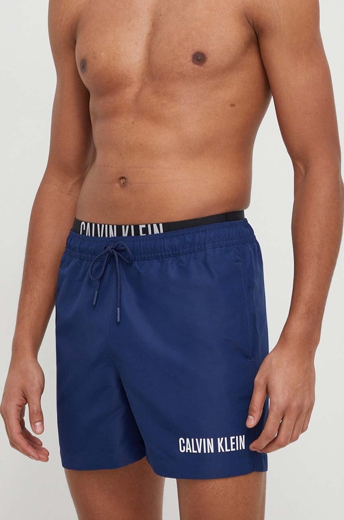 Μαγιό Calvin Klein Planet friendly σκούρο μπλε KM0KM00992