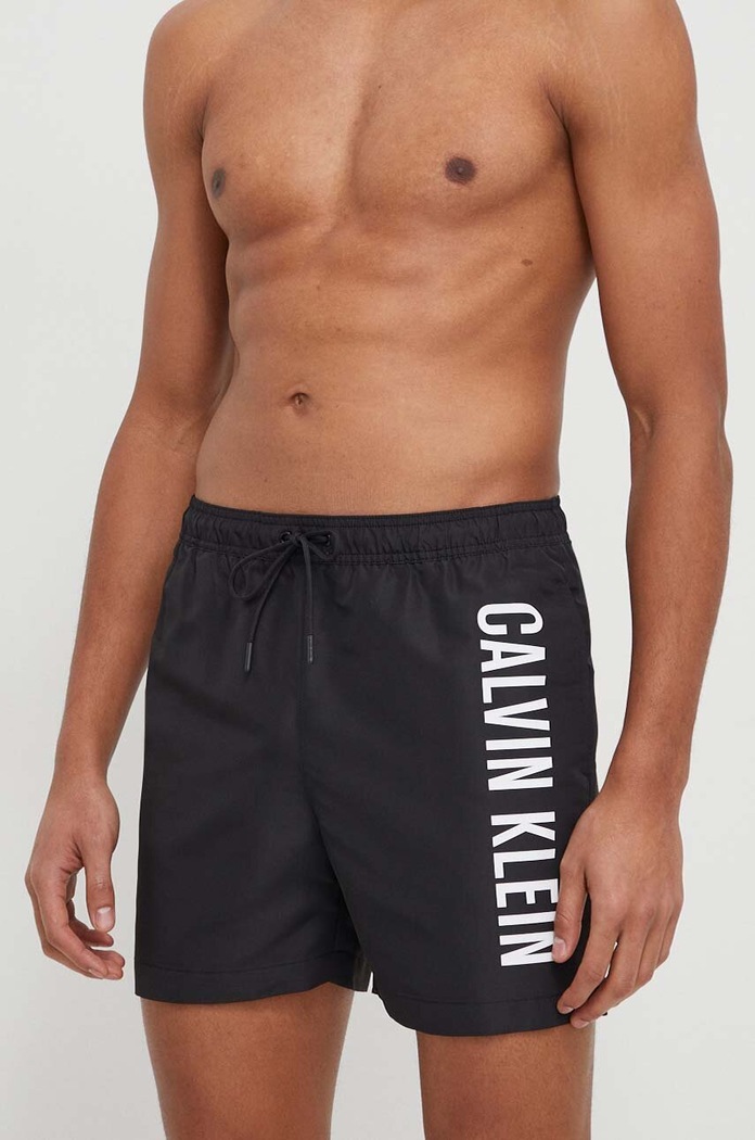 Calvin Klein fürdőnadrág Planet friendly fekete KM0KM01004