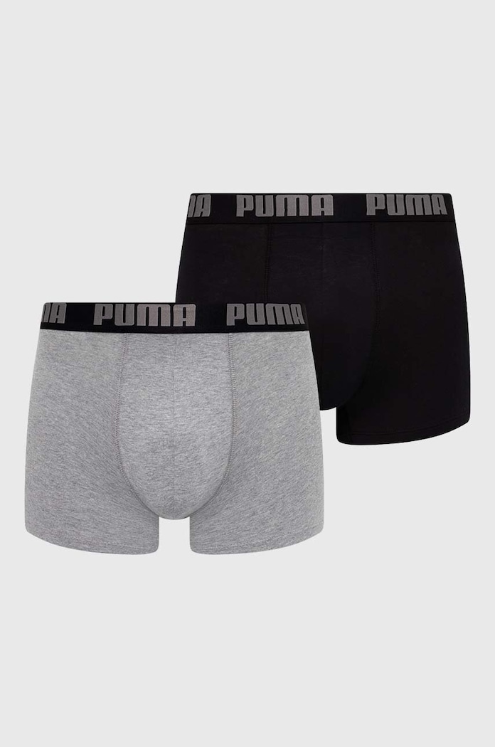 Puma bokserki dopasowane męskie bawełniane z elastanem Everyday Basic 2-pack dzianina szary 938320