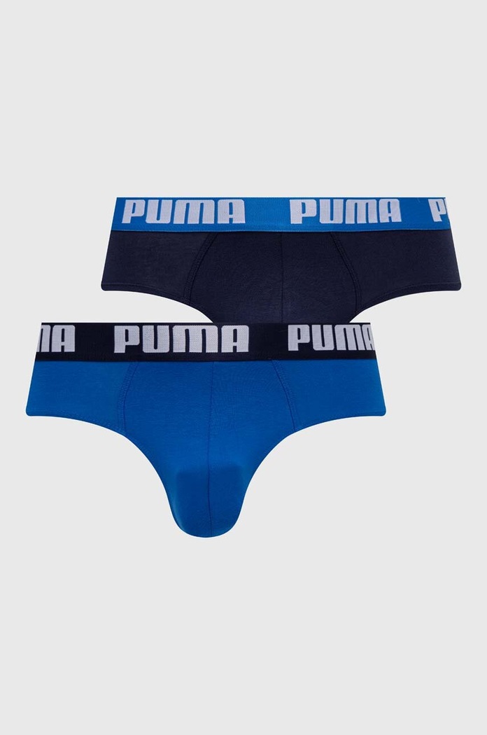 Puma slipy męskie bawełniane z elastanem Everyday Brief 2-pack dzianina niebieski 938322