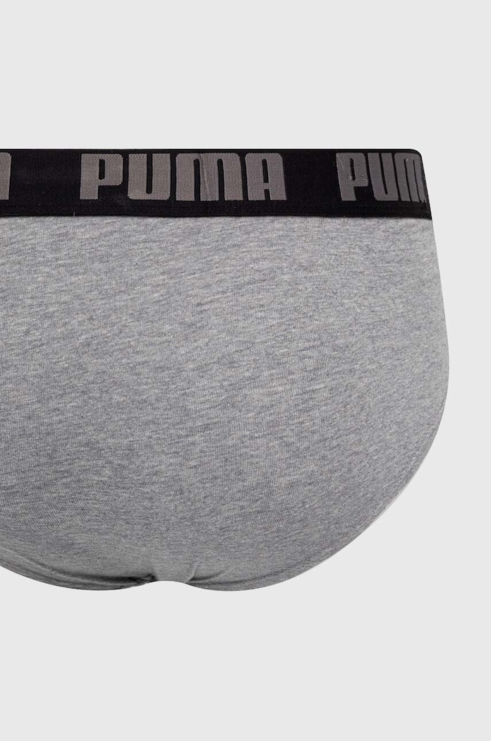 Puma slipy pánské bavlněné s elastanem Everyday Brief 2-pack 938322 šedá