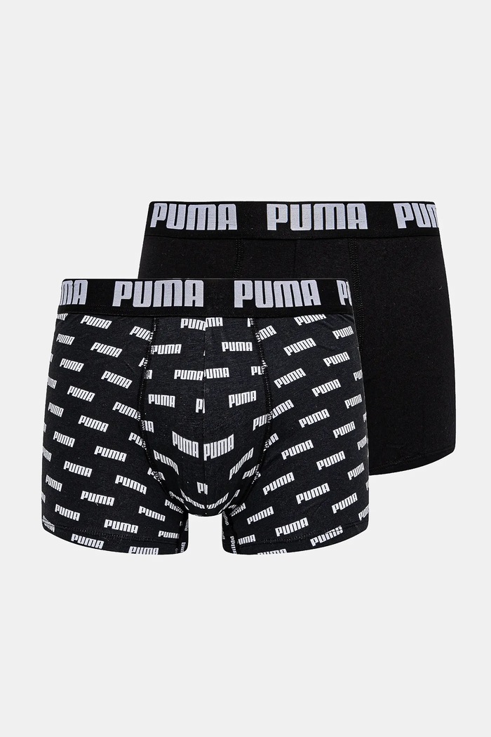 Boxerky Puma Everyday AOP 2-pack hladký černá 938324