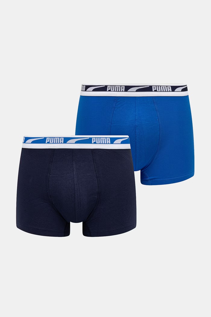 Puma μποξεράκι ανδρικό βαμβακερό με ελαστάν Everyday Logo 2-pack μπλε 938325