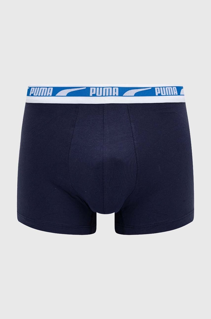 Puma boksarice moške bombažne z elastanom Everyday Logo paket 2 kosov 938325 mornarsko modra SS26