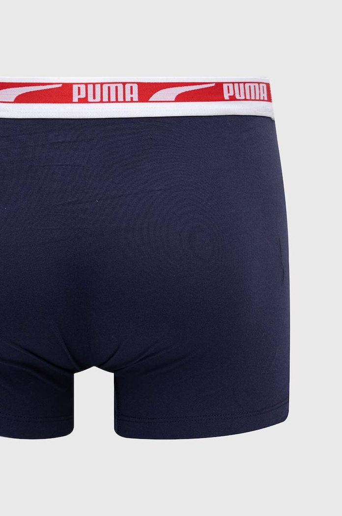 Puma boksarice moške bombažne z elastanom Everyday Logo paket 2 kosov 938325 mornarsko modra
