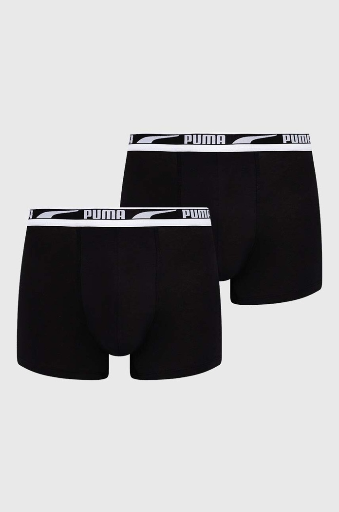 Puma boxerky pánské bavlněné s elastanem Everyday Logo 2-pack směs černá 938325