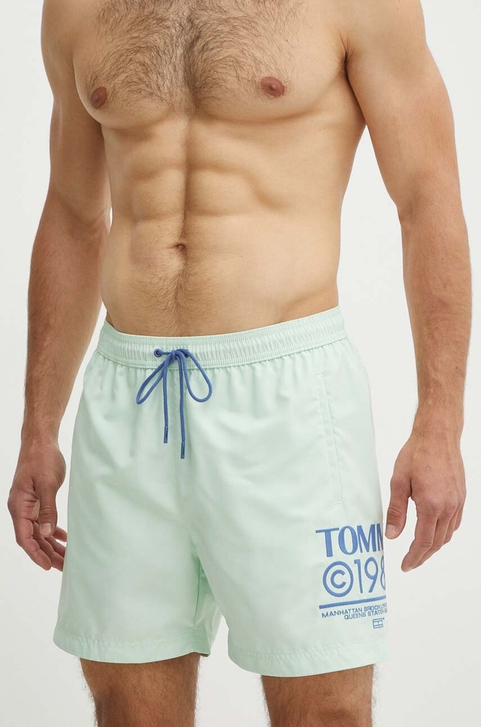 Plavkové šortky Tommy Jeans UM0UM03145 zelená SS24