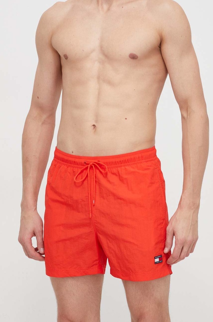 Plavkové šortky Tommy Jeans Planet friendly červená UM0UM03148