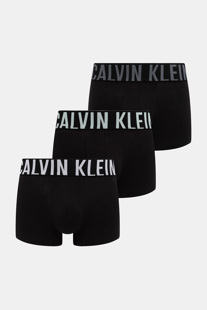 Calvin Klein boksarice moške bombažne z elastanom paket 3 kosov Pletenina siva 000NB3608A