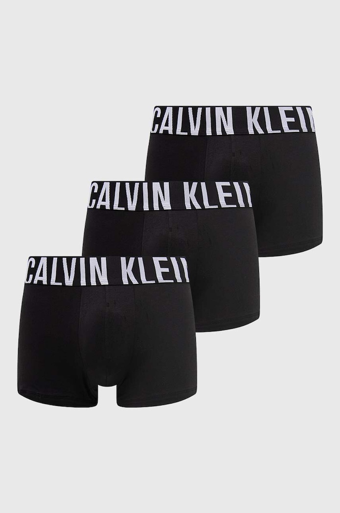 Calvin Klein Underwear boxerky pánske bavlnené s elastanom 3-pak pletenina čierna 000NB3608A