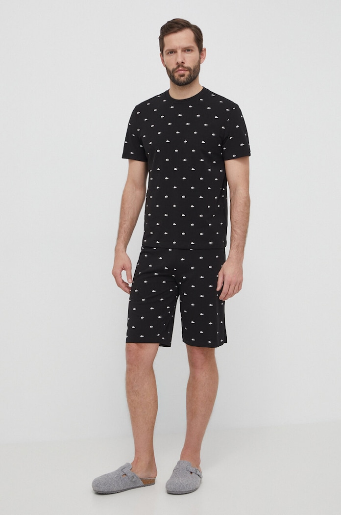 Пижама Lacoste комплект черен 4H3304