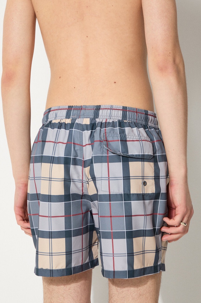 Barbour szorty kąpielowe męskie Staple Tartan Swim Short MSW0065 beżowy SS26