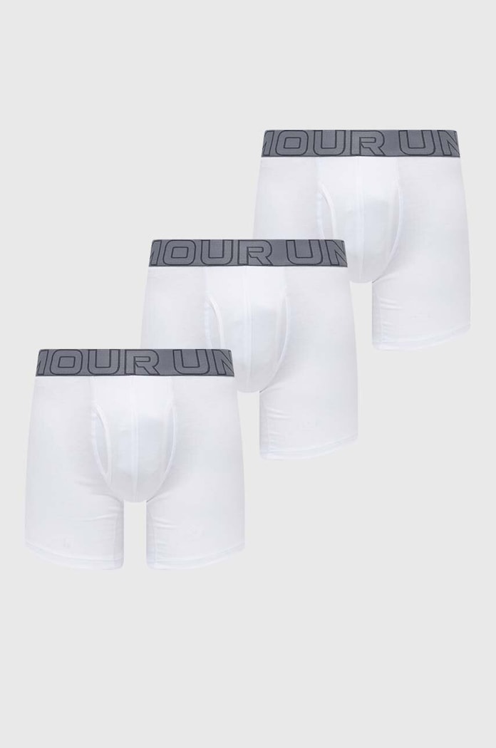 Under Armour boksarice moške 93 Perf Cotton 6in paket 3 kosov Pletenina bela 25UUSHJ093