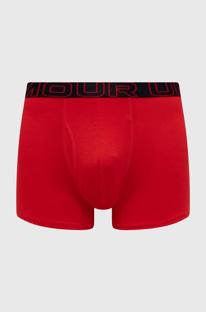 Under Armour boksarice moške 93 Perf Cotton 6in paket 3 kosov 25UUSHJ093 rdeča SS26