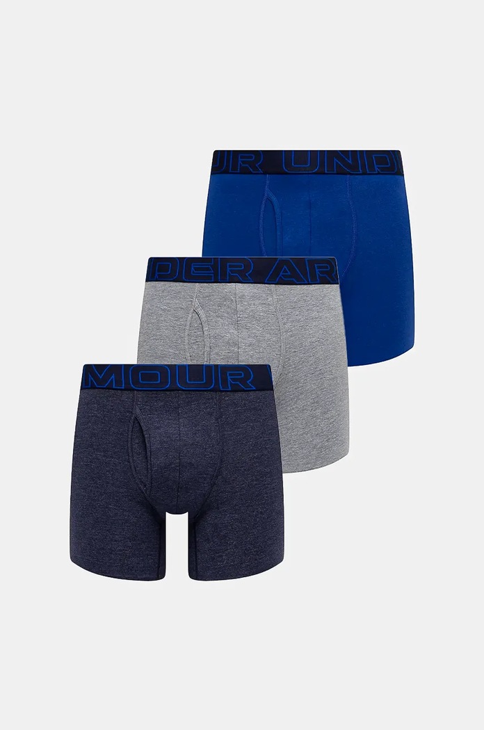 Under Armour Boksarice moške 93 Perf Cotton 6in paket 3 kosov Pletenina mornarsko modra 25UUSHJ093
