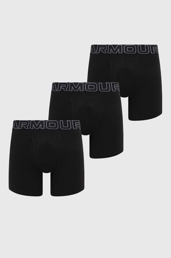 Under Armour Boksarice moške 93 Perf Cotton 6in paket 3 kosov Pletenina črna 25UUSHJ093